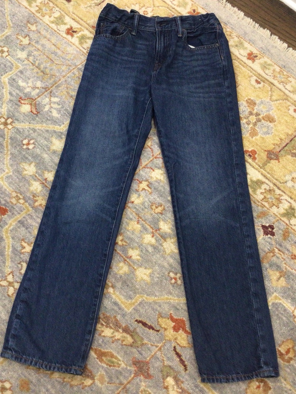GAP Boys Size 16 Original Straight-Leg Jeans in Dark Blue Wash